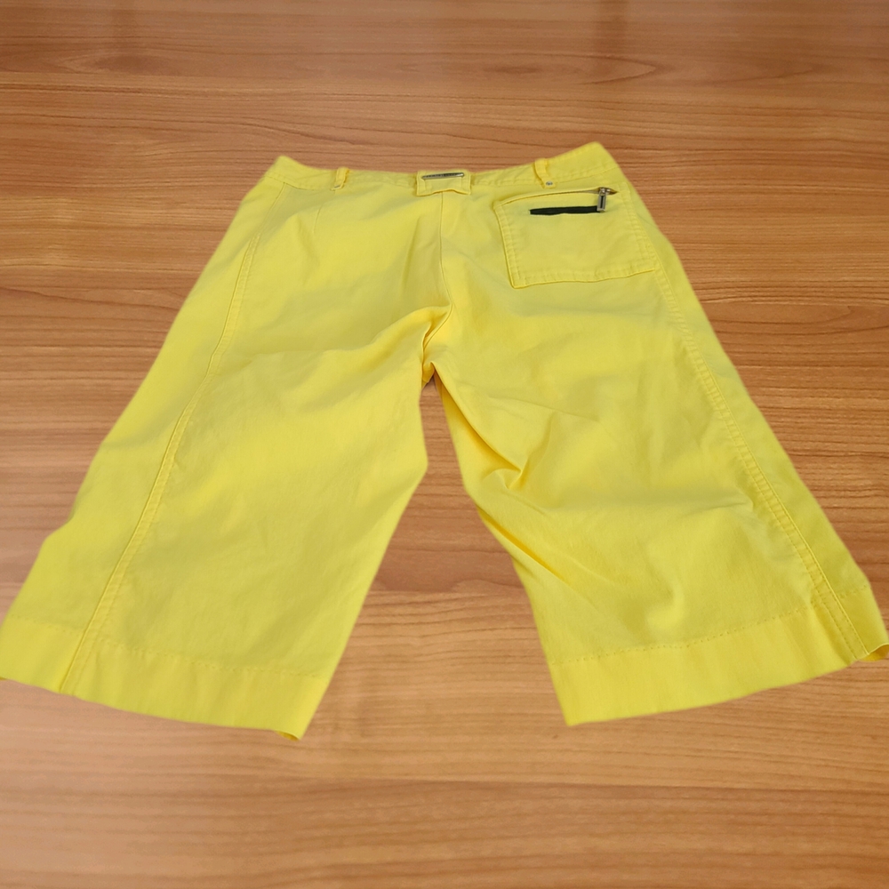 Jamie Sadock Women Golf Shorts‎ Bermuda Yellow Pockets Stretch Size 2 - Picture 2 of 8